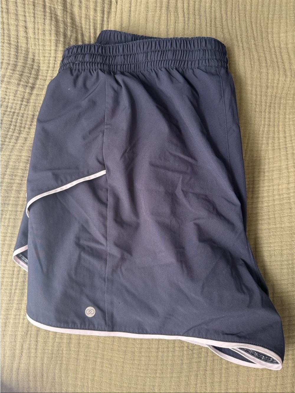 CALIA by Carrie Underwood Navy Athletic Shorts with White Trim - Picture 2 of 2